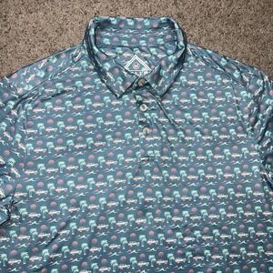 Burlebo Mens Short Sleeve Performance Polo Beach Cruise Size Medium